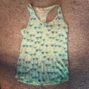 Green and blue patterned tank